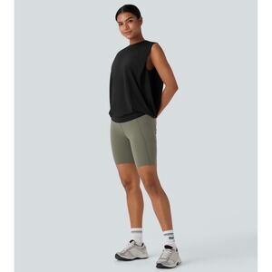 Halara Cloudful Air Everyday Workout Tank Top Black Womens Medium NWT Yoga Gym